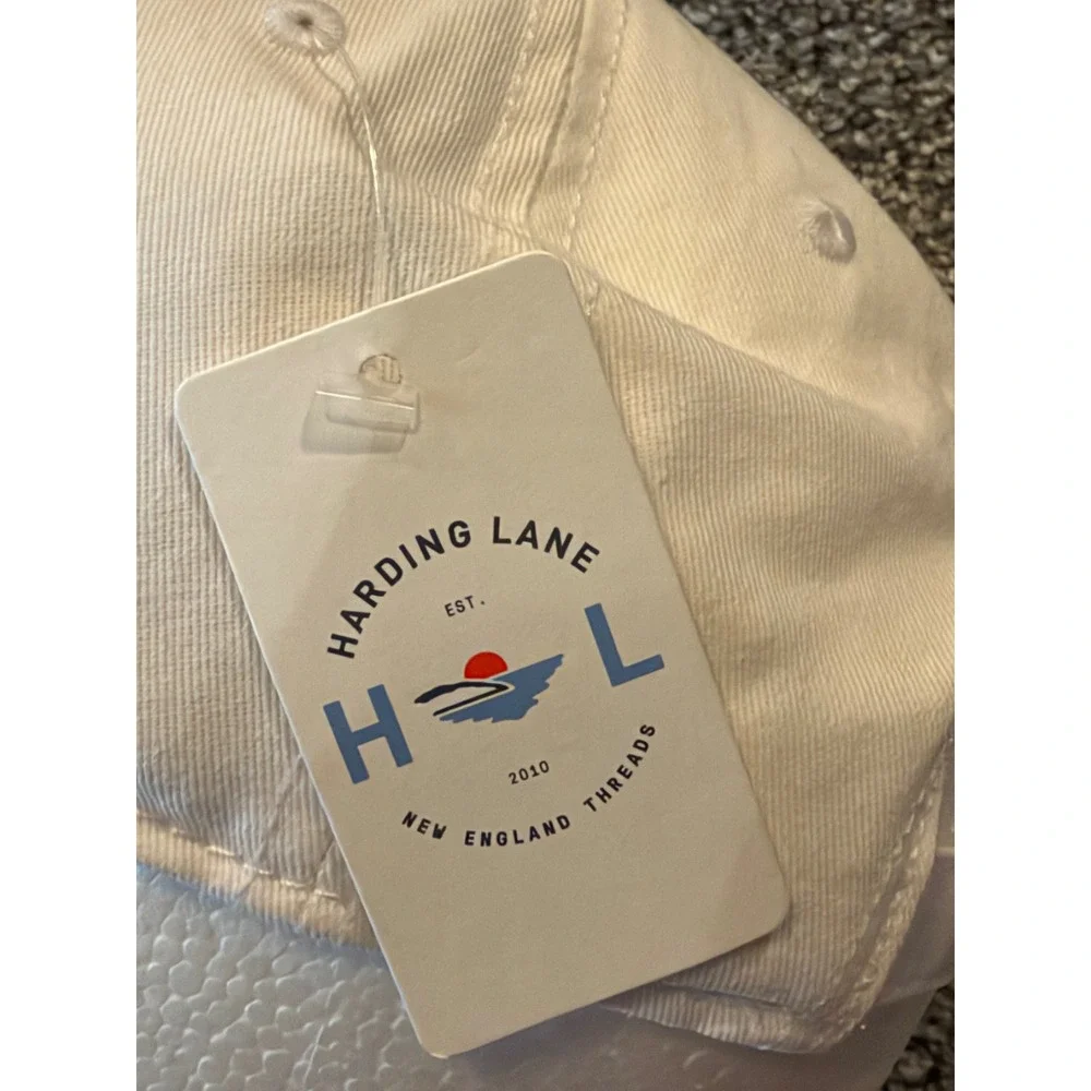Harding Lane Hat Youth White Bud Dachshund Seaside Embroidered Baseball Cap